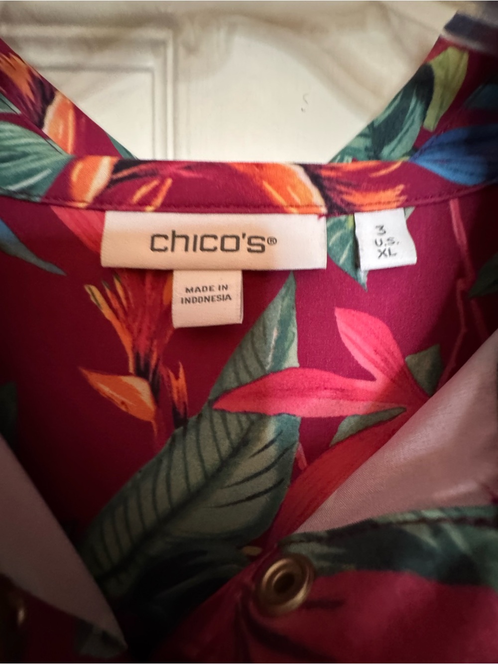 Chico's Tropical Leaf Print Dress size XL or Chico’s size 3. New without tag. - Picture 2 of 6
